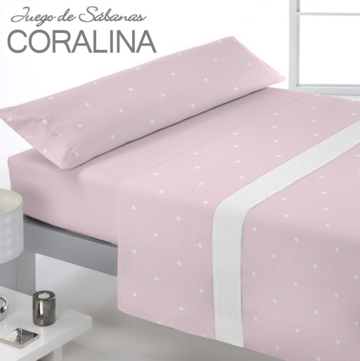Juego sábanas coralina ALONDRA Stilia - Sábanas Coralina - Luna Textil